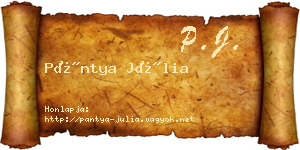 Pántya Júlia névjegykártya